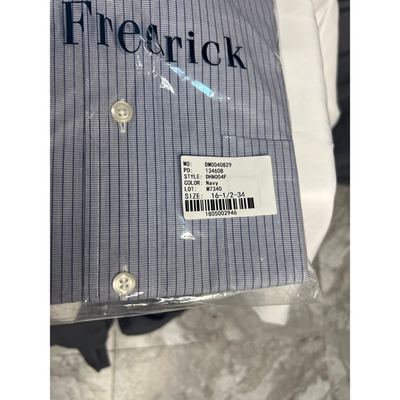 Paul Frederick Mens Classic Fit Shirt Long Sleeve Button Up Blue PinStripe NIP - Picture 2 of 6